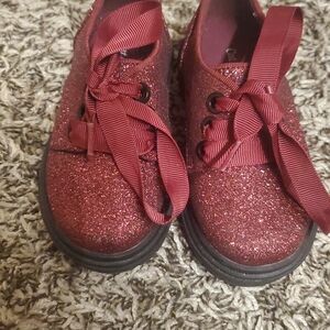 Cat & Jack Sparkly Burgundy Dress Shoes